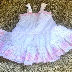 (Must bundle) 6M white and pink polka dot party dress